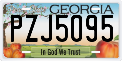 GA license plate PZJ5095