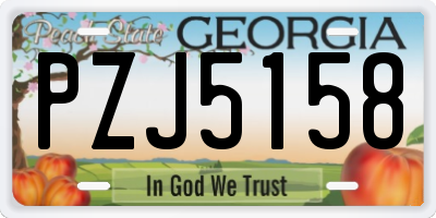 GA license plate PZJ5158