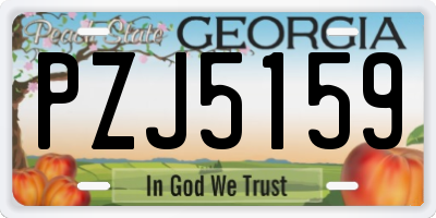 GA license plate PZJ5159