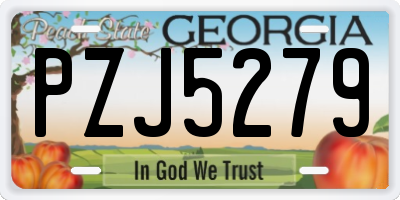 GA license plate PZJ5279