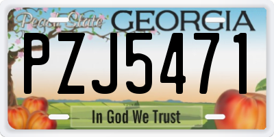 GA license plate PZJ5471