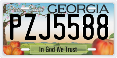 GA license plate PZJ5588