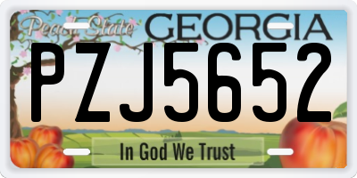 GA license plate PZJ5652