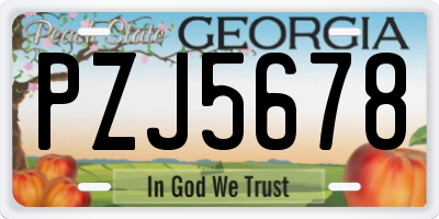 GA license plate PZJ5678