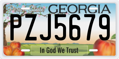 GA license plate PZJ5679
