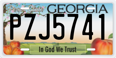 GA license plate PZJ5741