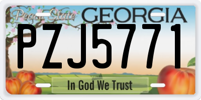 GA license plate PZJ5771
