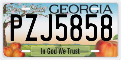 GA license plate PZJ5858