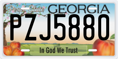 GA license plate PZJ5880