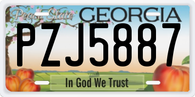 GA license plate PZJ5887