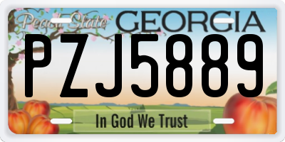 GA license plate PZJ5889