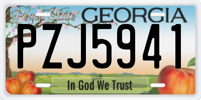 GA license plate PZJ5941