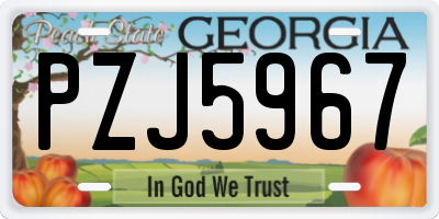 GA license plate PZJ5967
