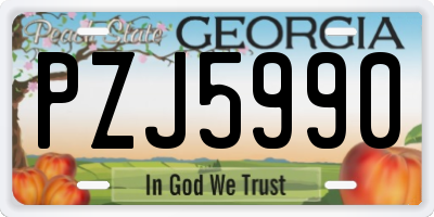 GA license plate PZJ5990