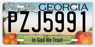 GA license plate PZJ5991