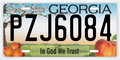 GA license plate PZJ6084