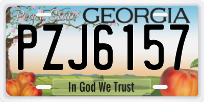 GA license plate PZJ6157