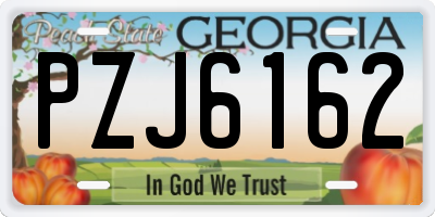 GA license plate PZJ6162