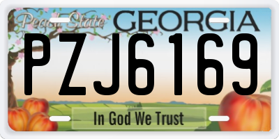 GA license plate PZJ6169