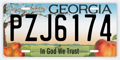 GA license plate PZJ6174