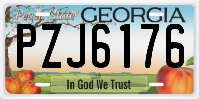 GA license plate PZJ6176