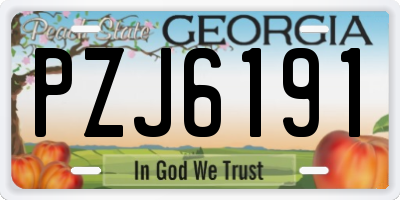 GA license plate PZJ6191