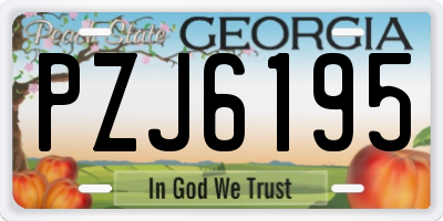 GA license plate PZJ6195