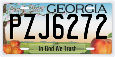 GA license plate PZJ6272