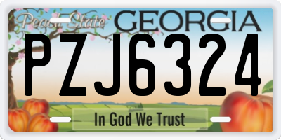 GA license plate PZJ6324