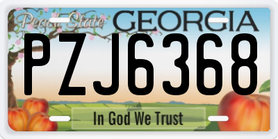 GA license plate PZJ6368