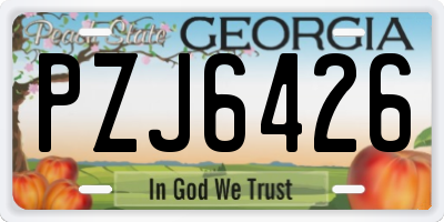GA license plate PZJ6426