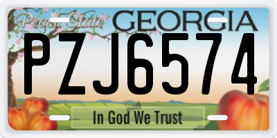 GA license plate PZJ6574