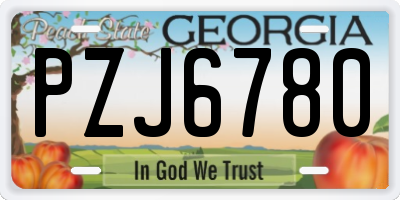 GA license plate PZJ6780