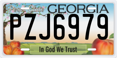 GA license plate PZJ6979