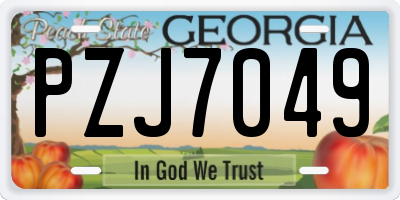 GA license plate PZJ7049