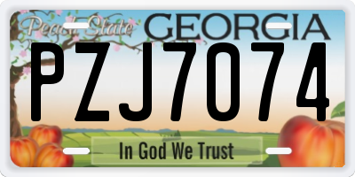 GA license plate PZJ7074