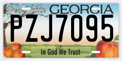 GA license plate PZJ7095