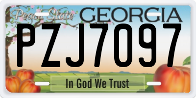 GA license plate PZJ7097