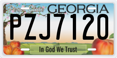 GA license plate PZJ7120