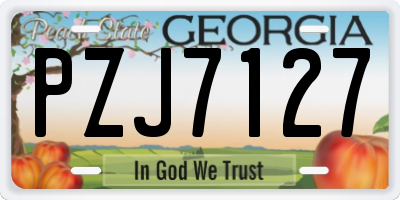 GA license plate PZJ7127