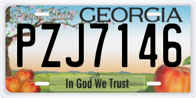 GA license plate PZJ7146