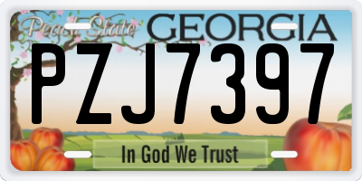 GA license plate PZJ7397