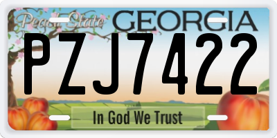 GA license plate PZJ7422