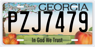 GA license plate PZJ7479