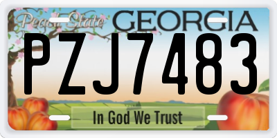 GA license plate PZJ7483