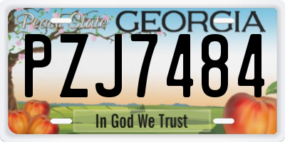 GA license plate PZJ7484