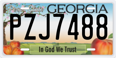 GA license plate PZJ7488