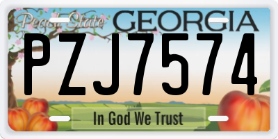 GA license plate PZJ7574