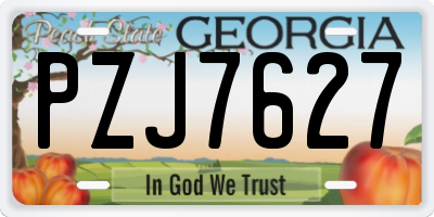 GA license plate PZJ7627
