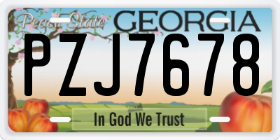 GA license plate PZJ7678